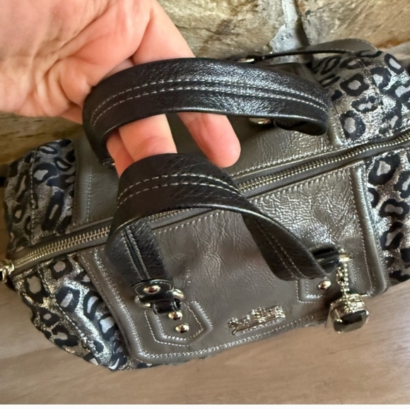 Coach Y2K Ashley Gray And Silver Ocelot Leopard Print Purse - Picture 5 of 8